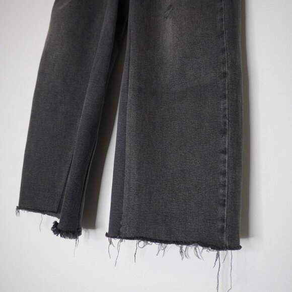 Upcycled Hollister Black Wide Straight-Leg Jeans - Size 26 - Picture 7 of 13